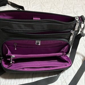 Baggallini Black and Purple Crossbody Bag